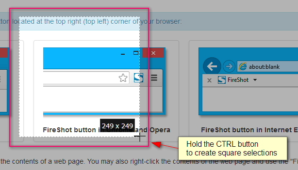 FireShot captures square selections when the CTRL is pressed.