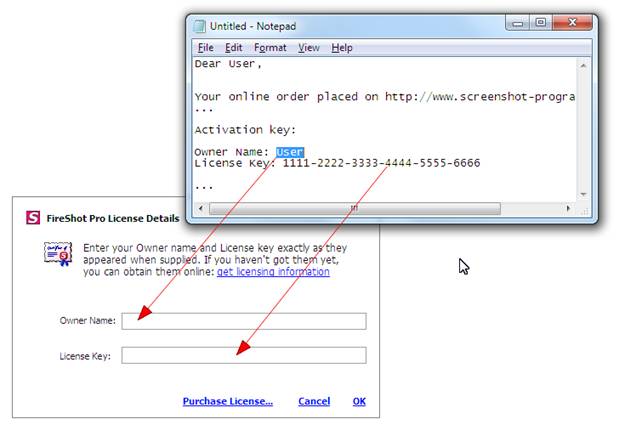 How to enter license key in FireShot Pro